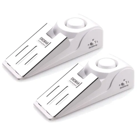 2 Pack Door Stop Alarm 120DB Siren White