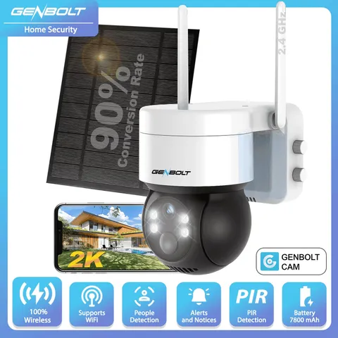 2K Solar Security Camera Outdoor Wireless, Wifi Home Surveillance CCTV Camera Sy