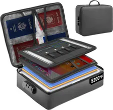 5200°F Fireproof Document Bag with Lock - Mondoshop Heat-Insulated Fireproof Doc