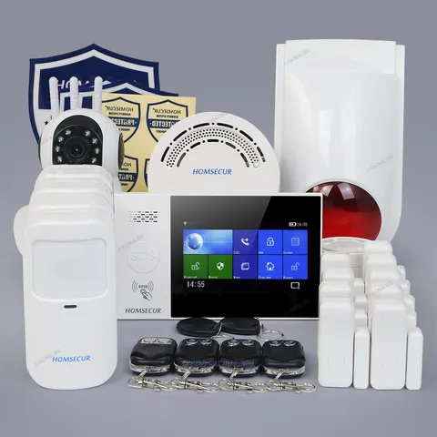 HOMSECUR Wireless WIFI 4G LCD Burglar Intruder Alarm System+4 Pet-Immune PIR