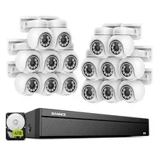 SANNCE 16CH NVR 4K POE PT Auto Tracking Color Night Security System 2-Way Audio