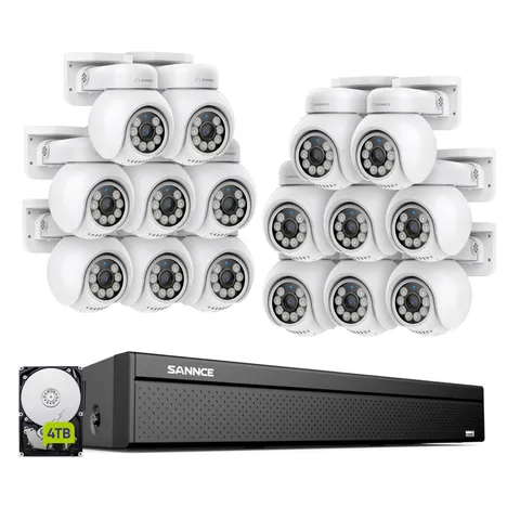 SANNCE 16CH NVR 4K POE PT Auto Tracking Color Night Security System 2-Way Audio