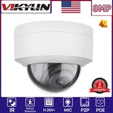 NEW VIKYLIN MINI POE Night Version Wired 8MP 4K Security IP Camera Outdoor Onvif