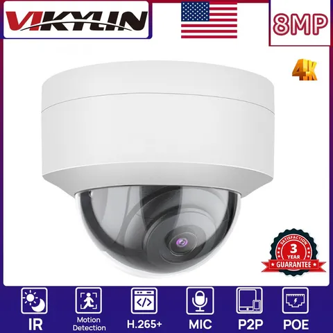 NEW VIKYLIN MINI POE Night Version Wired 8MP 4K Security IP Camera Outdoor Onvif