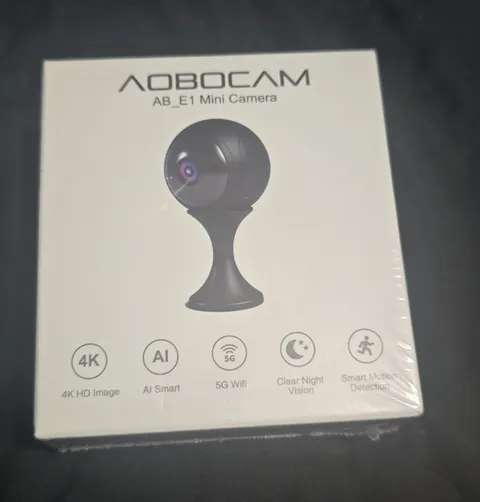 AoboCam AB_E1 Mini 4K Wi-Fi Indoor IP Surveillance Camera, Night Vision, Black