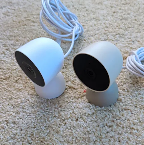 Google Nest Cam Indoor 2-Pack Wired IP Security Cameras 1080p