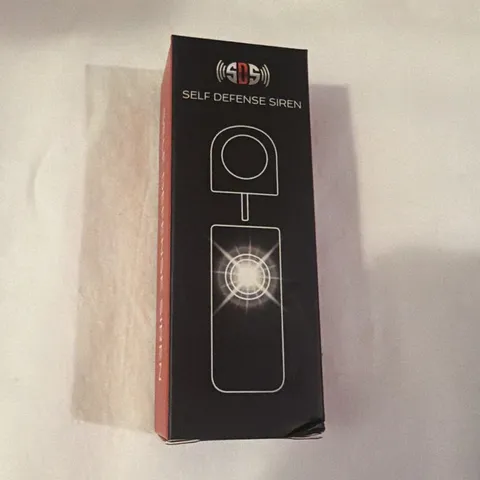 Personal Attack Alarm 130 dB Siren w/ LED Flash Light, Black/Red