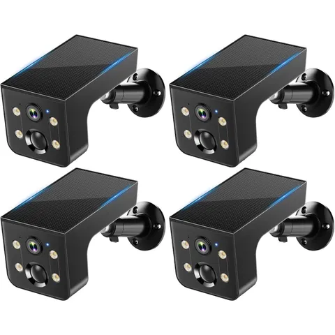 Thybro Solar Outdoor Wireless Camera 4 PCS - 2K HD, AI Motion 4-Pack, Black