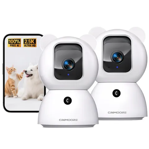 Camaras De Seguridad Interior 2.5K Con Deteccion De Personas Y Mascotas