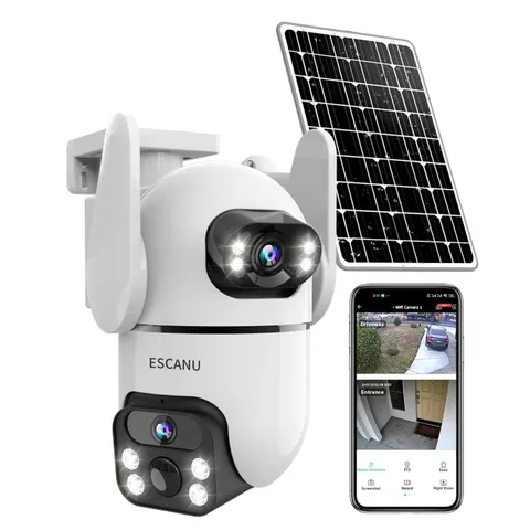 Dual Lens Security Cameras Wireless Outdoor for Home Security, 2K Ultra HD Re...