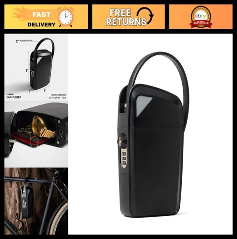 Compact Portable Lock Box Safe for Indoor/Outdoor Use - Key & Combination Access