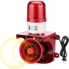 Industrial Siren Alarm Strobe Light, AC110V-120V, 120Db Emergency Strobe Securit