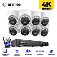 ANNKE 12MP 8CH NVR 4K Audio POE IP Security Camera System Outdoor Color Night AI
