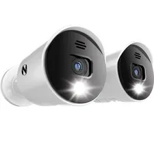 Night Owl - Wired Add On 4K Ultra HD Spotlight Cameras with Audio (2-Pack) - Whi