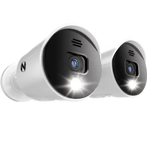 Night Owl - Wired Add On 4K Ultra HD Spotlight Cameras with Audio (2-Pack) - Whi