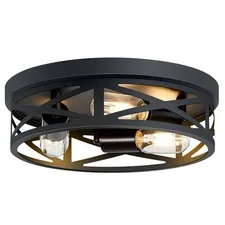 SKEJAO Flush Mount Ceiling Light Fixture,3-Light 13.1inch, Black