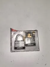 Defiant 2-Pack Laminated Steel Padlocks Keyed Alike 50mm Silver Black
