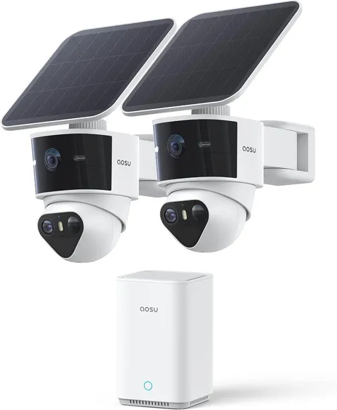 Aosu SolarCam T2 Pro 3K Wireless Solar Outdoor Security Cameras 2 Pack