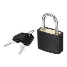 Padlock with Keys Shackle Waterproof Keyed Locks Black