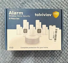 tolviviov Wireless Wi-Fi Smart Alarm Security System, Google Assistant, 8-Piece