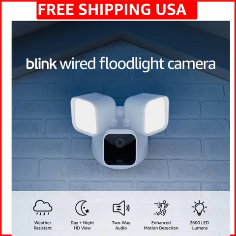 Wired Floodlight Camera, Smart security camera, 2600 lumens, HD live view, en...