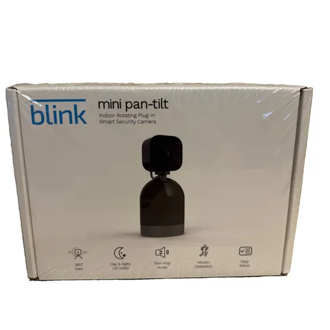 Blink Mini Pan-Tilt Indoor Rotating Plug-In Smart Security Camera Black Sealed