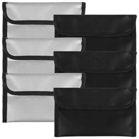 6 Pack Small Fireproof Bag 8 x 5 Inch Fireproof Money Waterproof Pouch Docume