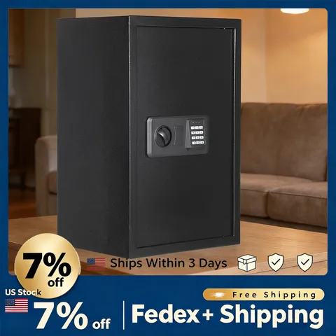 Heavy Duty Steel Safe Box Digital Keypad, Fireproof Bag, Wall Mount, Home Safe
