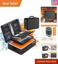 5200°F Document Organizer with Lock, Upgraded Heat Insulated Fireproof＆Water-...