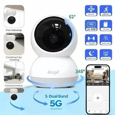 2K 4MP 360° Panoramic View 5G/2.4G WiFi Home Security Camera, ABS Resin, AI Moti