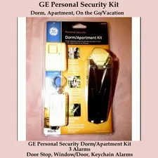 GE Personal Security Dorm/Apartment Kit Door Stop, Window/Door, Keychain Alarms
