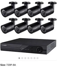 AUKEY Watchtower 720p Surveillance 8x Camera System, 2.0 MP - NEW