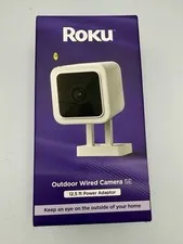 Roku Outdoor Wired Camera SE w/ 12.5FT Power Adapter Security Camera ModelCW2005