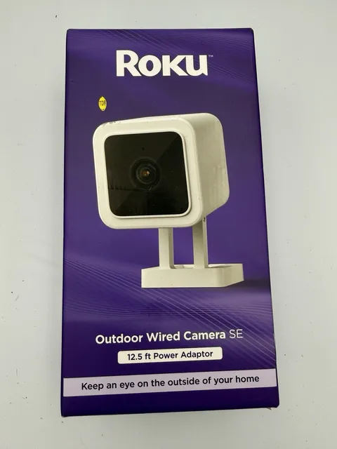 Roku Outdoor Wired Camera SE w/ 12.5FT Power Adapter Security Camera ModelCW2005