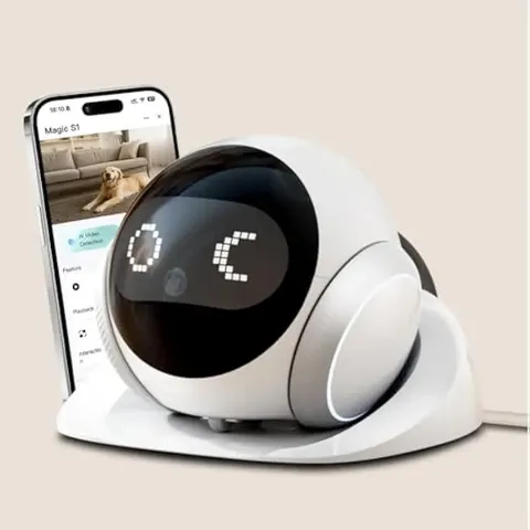 Pet Robot Camera | Indoor Movable with Auto-Recharge,2-Way Audio,Night Vision,Sm