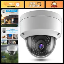 8MP 4K PoE IP Security Dome Camera - Outdoor, Night Vision, Waterproof, Metal Ho