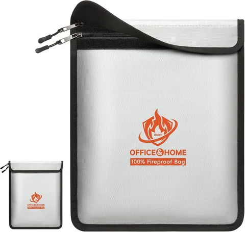 Upgraded Fireproof Document Bag (2200℉), 15”X 11” Waterproof Fireproof Money Bag