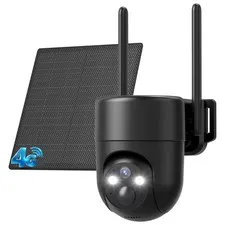 4G LTE Cellular Security Camera, 2K Resolution, Color Night Vision, 360° View...