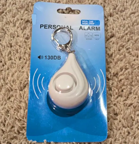 Panic Personal Alarm 130dB Keyring Keychain White ABS Model MSA-780
