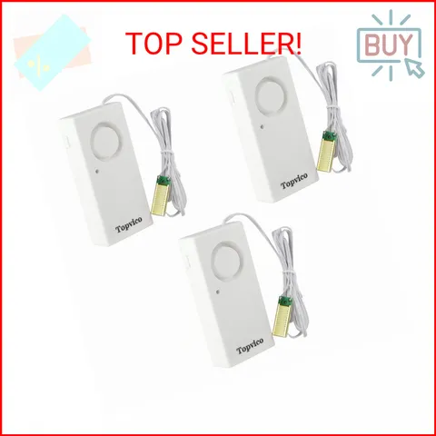 Topvico Water Leak Sensor Detector Flood Alarm for Basement RV Moisture 120dB Wo