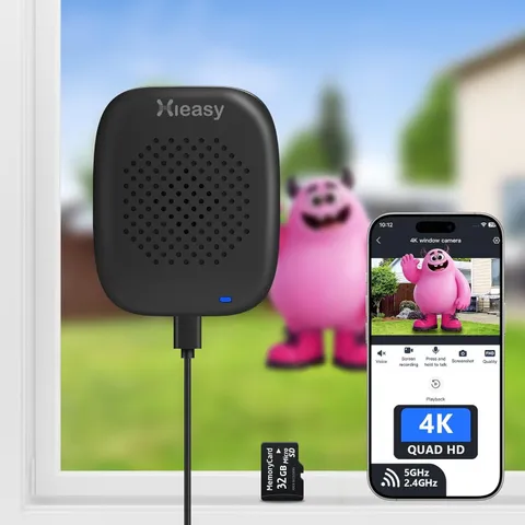 Hieasy 8MP 4K Window Camera Magnetic Mount with 32GB SD Card,5Ghz&2.4Ghz Wifi In