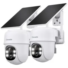 Solar Wireless Outdoor Cameras 2K Resolution | 2Pack