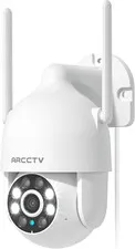 2.5K Security Camera Outdoor, Plug-In 24/7 Recording, 360° View