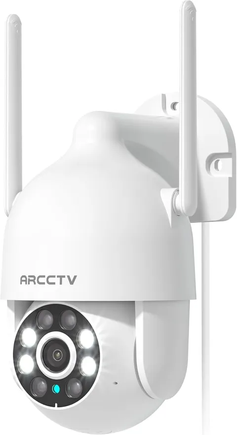 2.5K Security Camera Outdoor, Plug-In 24/7 Recording, 360° View