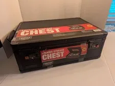 NEW Vaultz Locking Storage Chest with Combination Locks and Cable Black 