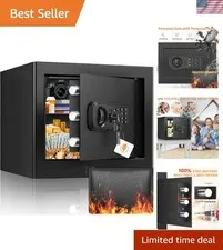 9.84"H Small Safe Box for Personal Privacy, 1.2 Cu Ft Security Safe with Fire...