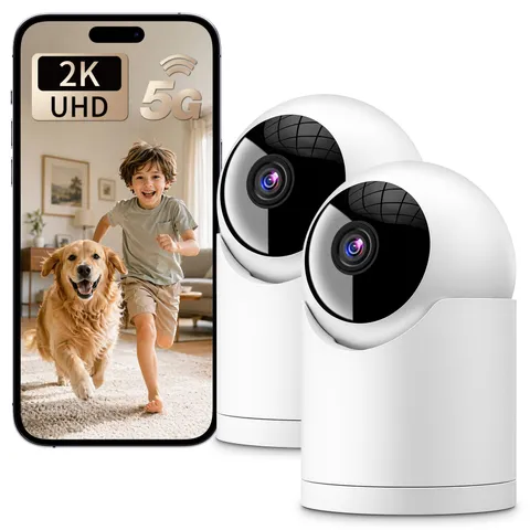 𝟐𝐊 Indoor Cameras for Home Security, Auto tracking,5G & 2.4G WiFi Security ...