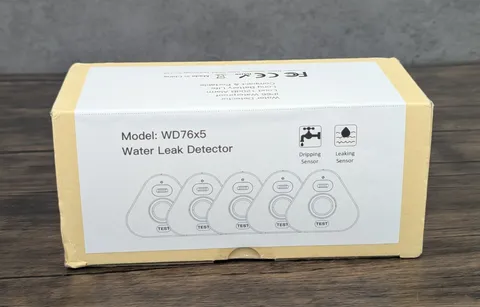 Pack Of 5 WD76x5 Water Leak Detectors With Dripping & Leaking Sensor Technology