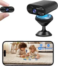 Mini Surveillance Camera 4K HD Wi-Fi Bluetooth Night Vision Cloud Storage Black