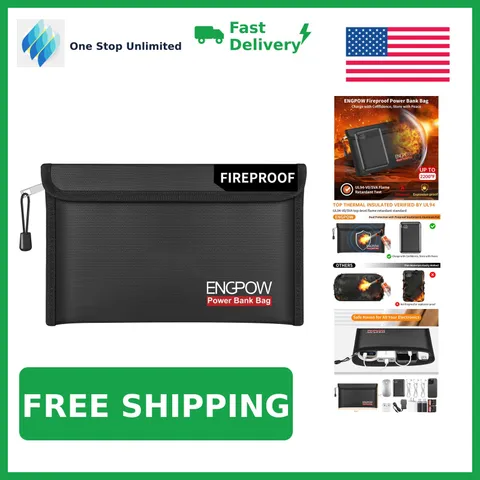 ENGPOW Fireproof Organizer Travel Safe Bag, Portable Electronic Carry Case | ...